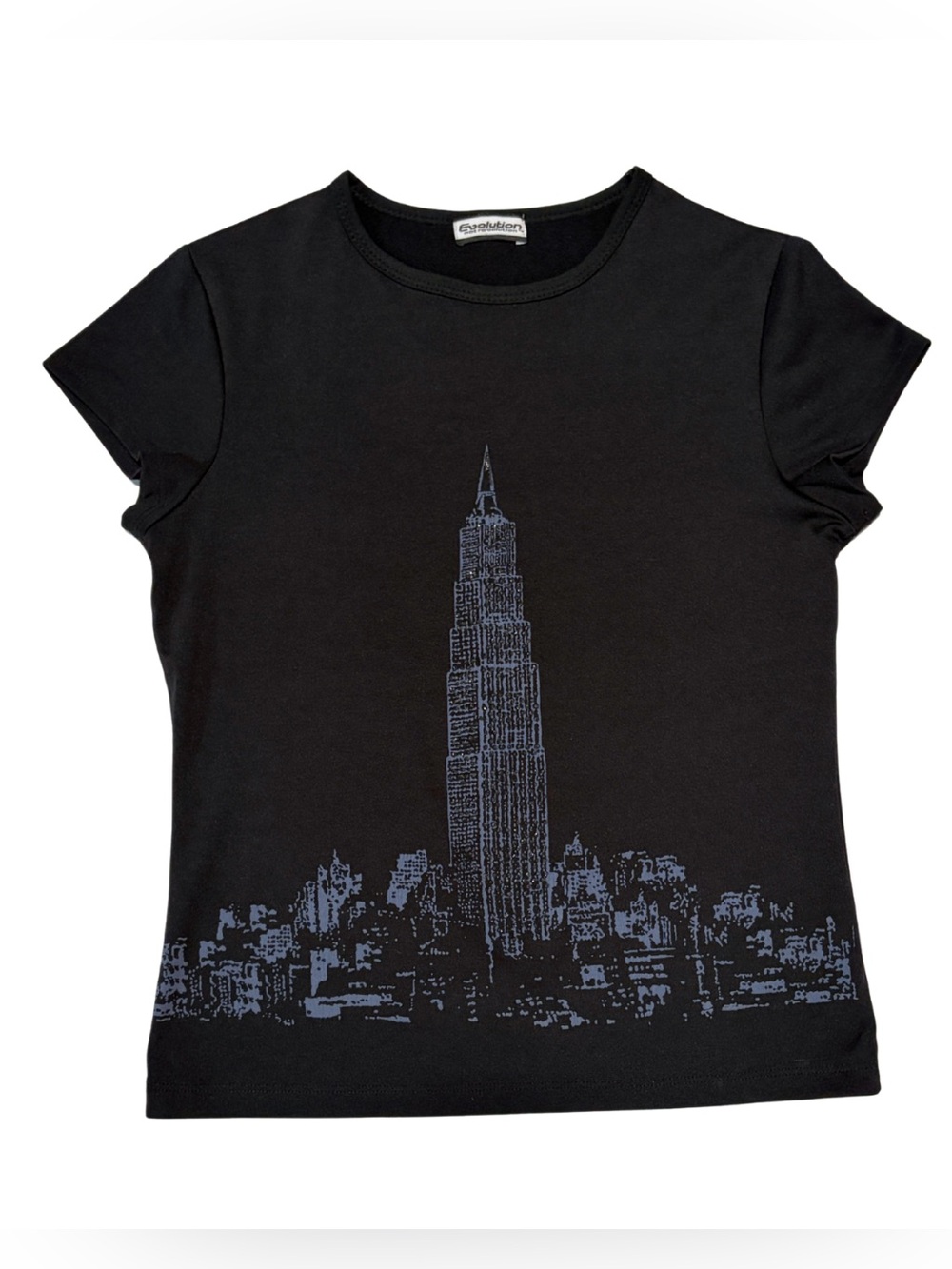 Vintage Y2K Evolution not Revolution Skyline Graphic Tee